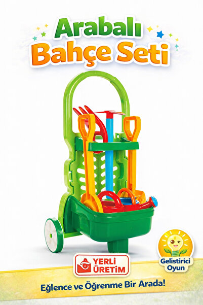 Sayıcı Kids Arabalı Bahçe Seti Oyuncak – Çocuk El Arabası, Kürek Tırmık Seti,...