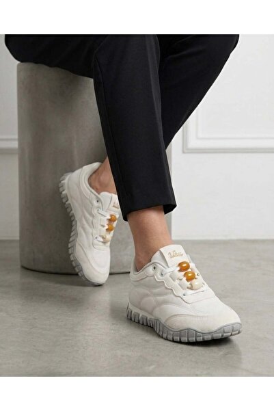 homiro Γυναικεία παπούτσια sneaker με κορδόνια - Λευκά