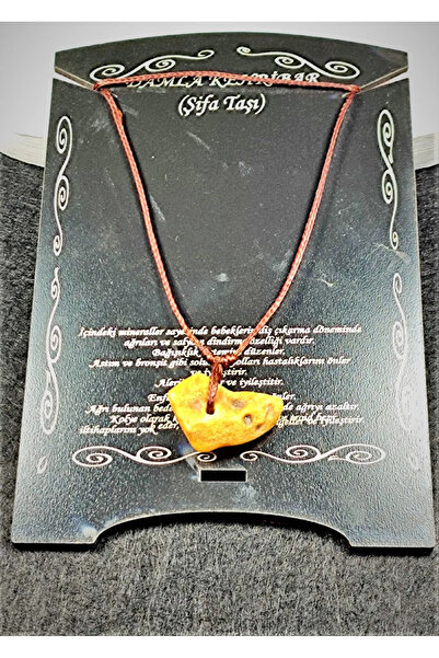 İskeçe Tesbih Κολιέ από κεχριμπάρι σε σχήμα σταγόνας με συνδυασμό σταντ και ρ...