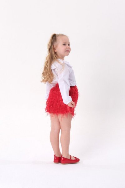 Sweet Luna Red Fringed Skirt and Shirt Set