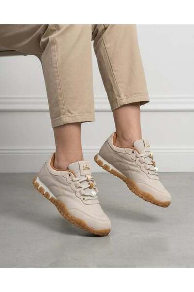 homiro Γυναικεία παπούτσια sneaker με κορδόνια - Μπεζ