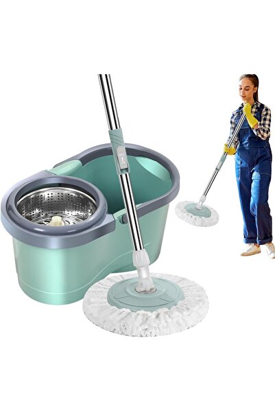 OEM Mop Rotativ cu Galeata 8L si Sistem de Stoarcere - Set Complet cu 2 Rezer...