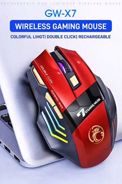 Rabbit Tech Gw-X7 7 Tuşlu Sessiz 2.4g Wireless Bluetoothlu Şarj Edilebilir Ka...