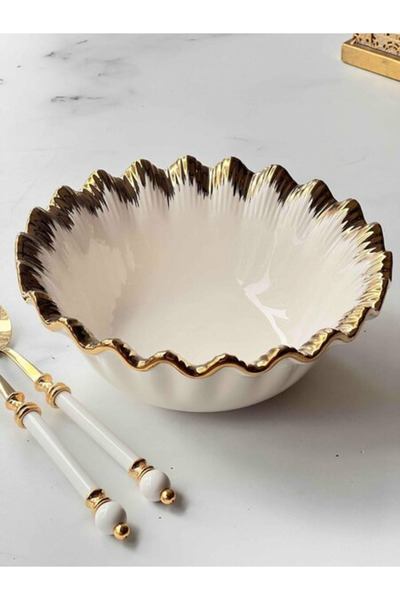 ROY KING Sofia Gold Round Salad Bowl 26X9