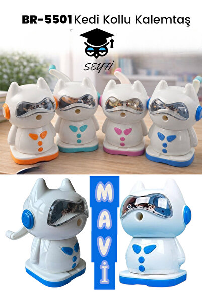 SEYFİKİRTASİYE Pen Sharpener with Handle Designed as a Cat Model Figure Desig...