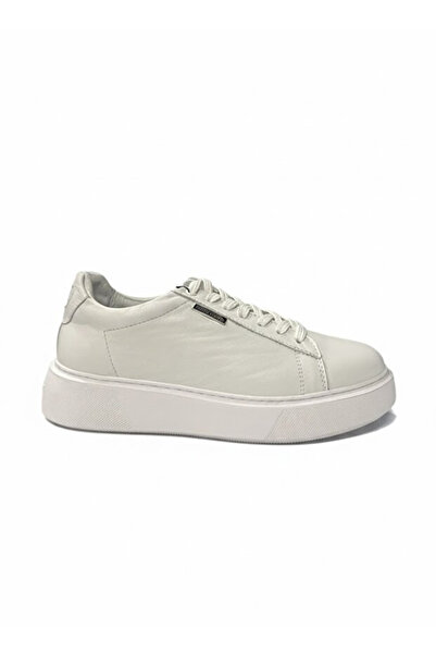 Pierre Cardin Pantofi albi cu șireturi, pentru bărbați, cu un design minimali...