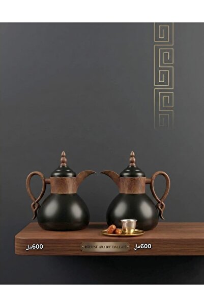 royal_camel طقم دلة "رويال كاميل" (Royal Camel) خشبي غامق اسود مطفي