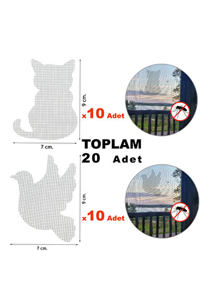 handanca Yapışkanlı Sineklik Güvercin Ve Kedi Şekilli Pencere Kapı Teli Tamir...