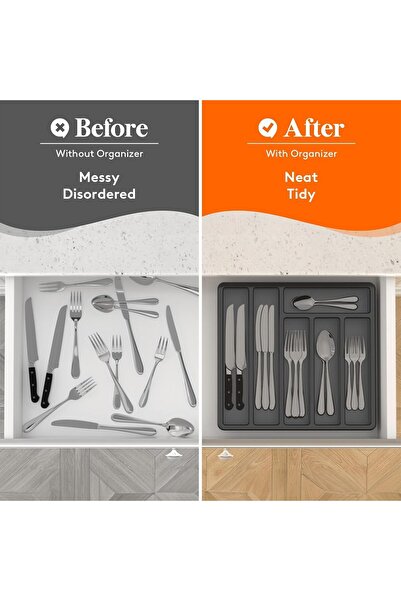 Generic 3-in-1 Dust-Proof Cutlery Organizer with Transparent Lid
