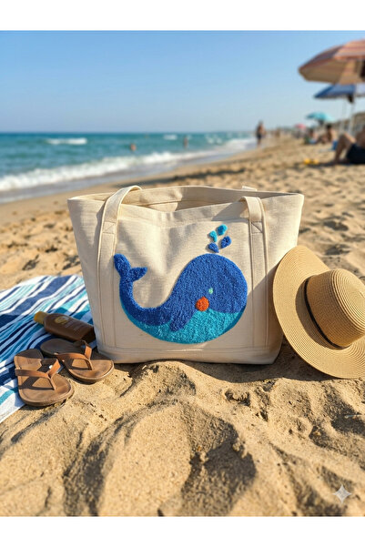 Liliang collection Punch işleme duck keten plaj çantası