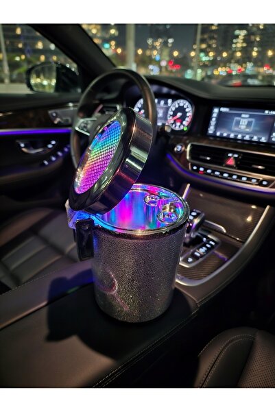 handanca Audi Q8 E TRON 2021-2022-2023-2024-2025 7 Renkli RGB Işıklı Küllük-K...