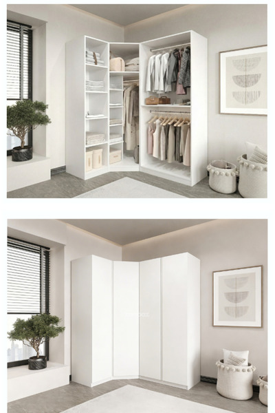 CANBAZ FURNİTURE Mira modüllü köşe 4 MDF kapaklı %100 MDF (KURULUM DAHİL)