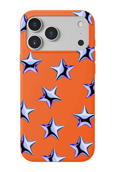 shoptocase iPhone 17 Pro Uyumlu Mor Yıldızlar Desenli İçi Süet Lansman Telefo...