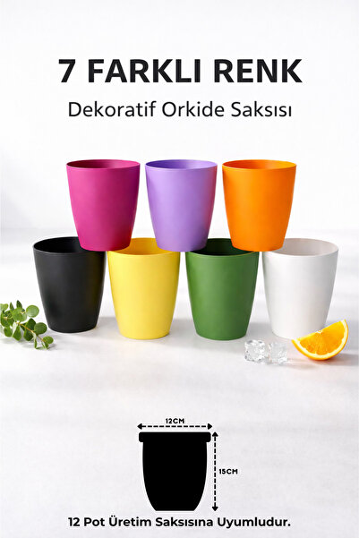 Arkhelais Saksı - Orkide Saksısı - Dekoratif Saksı - Orkide Dış Saksısı - 7 A...
