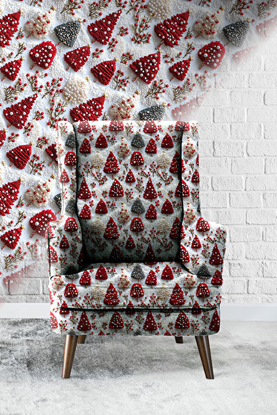 Vagonik Yılbaşı-03 Τρισδιάστατο ψηφιακό τυπωμένο ύφασμα ταπετσαρίας καναπέ, ύ...