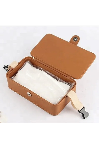Global Dünya Gümrük Leather Covered Napkin Holder for Car – Practical Auto Napkin Box