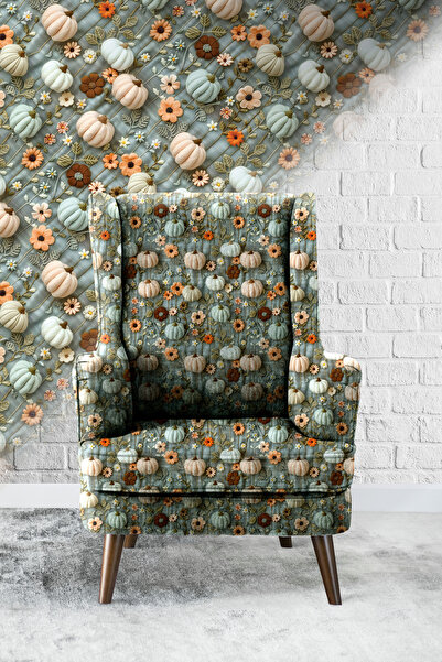 Vagonik Pumpkin-02 3D Ψηφιακά Εκτυπωμένο Ύφασμα Ταπετσαρίας Καναπέ Ποιοτικό ύ...