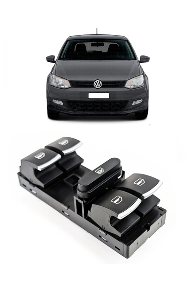 cme parts Volkswagen Polo 6r 2010-2013 Uyumlu Ön Sol Kapı Dörtlü Cam Açma Düğ...