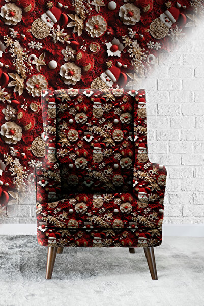 Vagonik Yılbaşı-04 Τρισδιάστατο ψηφιακό τυπωμένο ύφασμα ταπετσαρίας καναπέ, ύ...