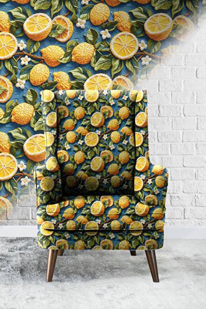 Vagonik Limon-03 3D Ψηφιακά Εκτυπωμένο Ύφασμα Ταπετσαρίας Καναπέ Ποιοτικό ύφα...