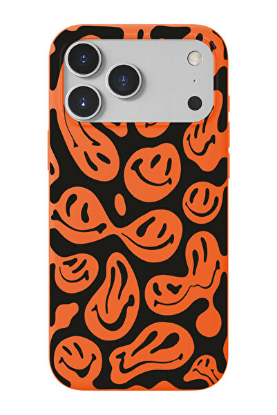 shoptocase iPhone 17 Pro Uyumlu Gülenyüzler Desenli İçi Süet Lansman Telefon ...