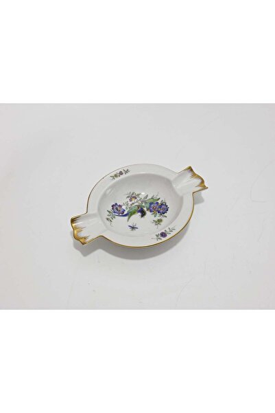 Hasyılmaz منفضة سجائر من البورسلين بنقوش الطيور والزهور 14x9,5x2,5 سم