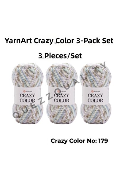 Yarnart Σετ Crazy Color 3 τεμαχίων Νήμα Πλεξίματος Χειροποίητο Μαρμάρινο Νο: 110