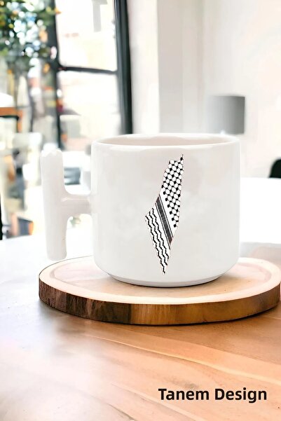 Tanem Tasarım Designed Printed Palestine T Mug Cup - Gaza and Küdüs Mug Cup M...
