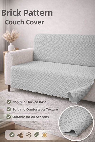 riselerhome Αντιολισθητικό κάλυμμα καναπέ με σφουγγάρι 160x205 Μοτίβο τούβλου...