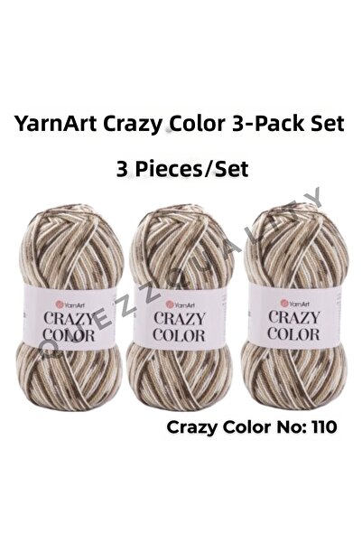 Yarnart Set de 3 fire de tricotat manual Ebruli Crazy Color Nr.: 110