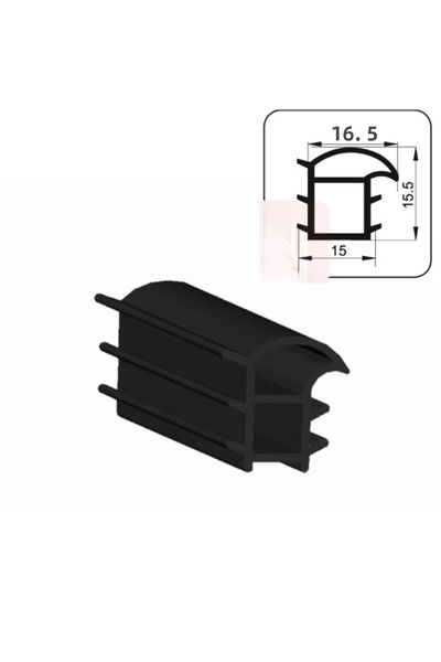 Geylani Ατσάλινη Φλάντζα Πόρτας Μαύρη 6 Μέτρα