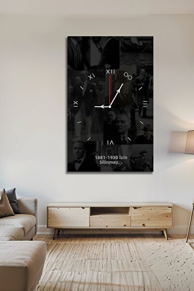 B&G DESIGN Tablou modern cu ceas Atatürk 1881 1938 Tablou decorativ elegant d...