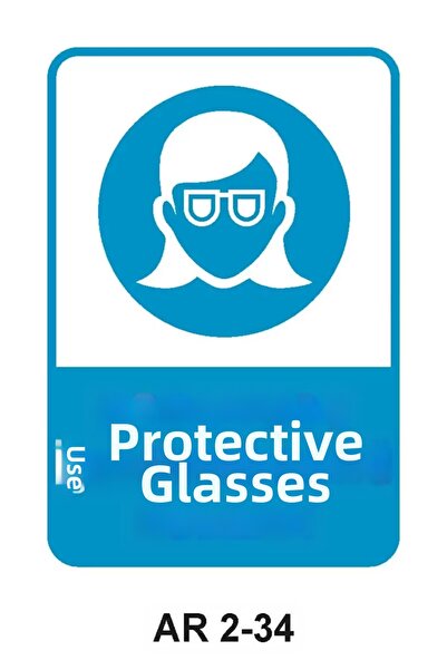 Outdoor One Use Protective Work Glasses Women Figure Work Safety Warning Sign...