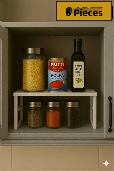 Dükkanönü 6 τεμάχια από ανοξείδωτο μεταλλικό ράφι οργάνωσης ντουλαπιών κουζίν...