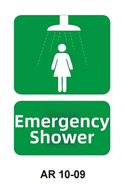 Outdoor One Emergency Shower Work Safety Women Figure Warning Sign 1 Piece Pv...