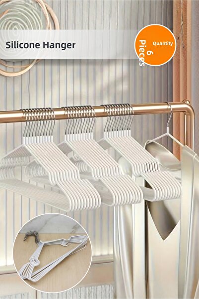 Orvila Σετ 6 τεμαχίων κρεμάστρες ρούχων με επίστρωση σιλικόνης, αντιολισθητικ...