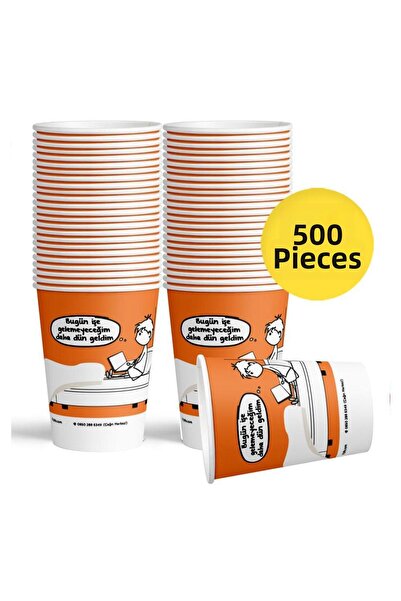 OFIX Cardboard Cups Custom Printed 7 oz 180 ml 500 Pieces - Orange