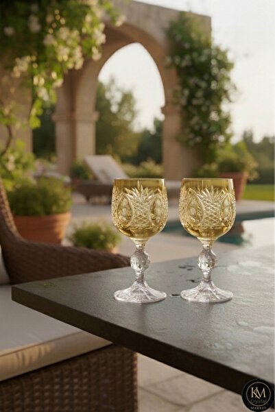 Kristal Market كوب فاخر بنقش الأناناس مع قاعدة كريستالية