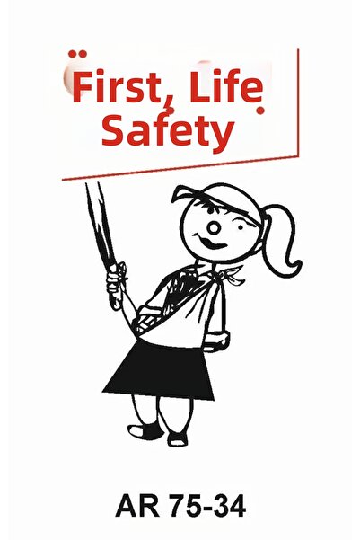 Outdoor One Work Safety before Life Figure of Women Work Safety Warning Sign ...