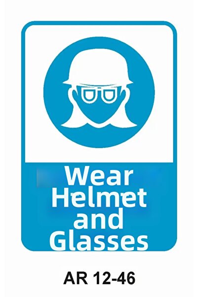 Outdoor One Hard-Hat and Glasses Set Women Figure Work Safety Warning Sign 1 ...
