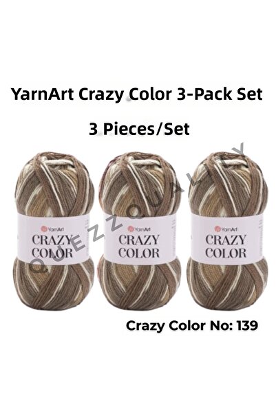 Yarnart Σετ Crazy Color 3 τεμαχίων Νήμα Πλεξίματος Χειροποίητο Μαρμάρινο Νο: 110