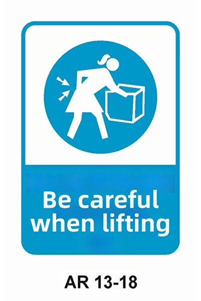 Outdoor One Lifting Careful Women Figure Work Safety Warning Sign 1 Piece Pvc...