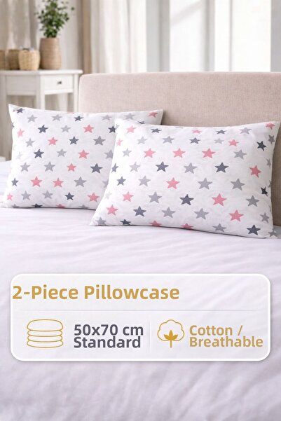 DüşEvi 2-Piece Star Patterned Pillowcase 50X70 cm Cotton