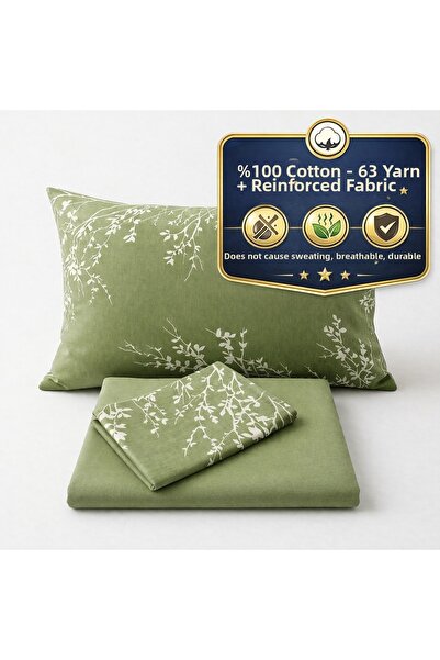 Doğa Ev Tekstili Σετ μαξιλαριού διπλού σεντόνι Ranforce 100% βαμβάκι