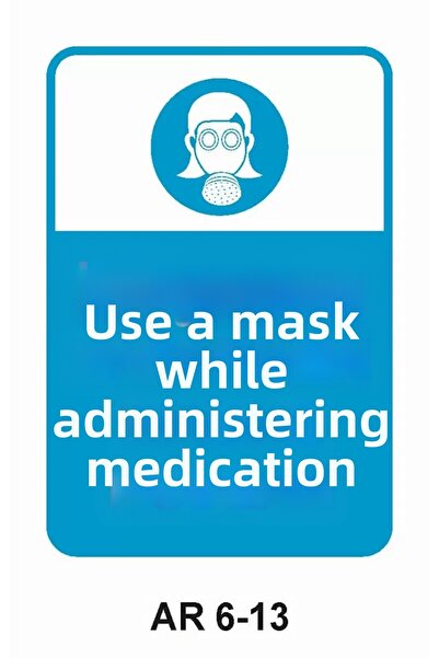 Outdoor One Use a Mask While Spraying Women Figure Work Safety Warning Sign 1...