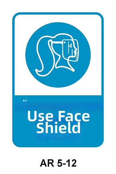 Outdoor One Use Face Shield Women Figure Work Safety Warning Sign 1 Piece Pvc...