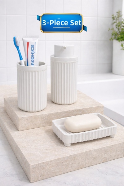 LE PARİS Σετ Μπάνιου 3 Τεμαχίων Μοντέρνου Στρογγυλού Σχεδιασμού |   Διανομέας...