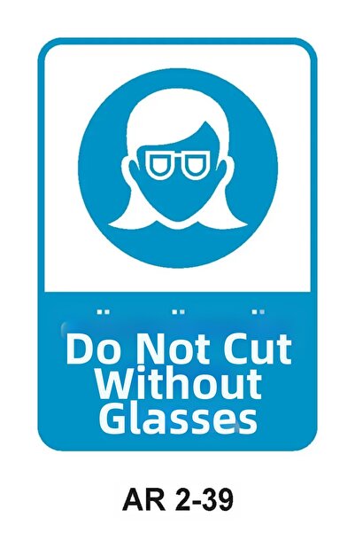 Outdoor One Work Safety Warning Sign Without Glasses Cutting Women Figure 1 P...