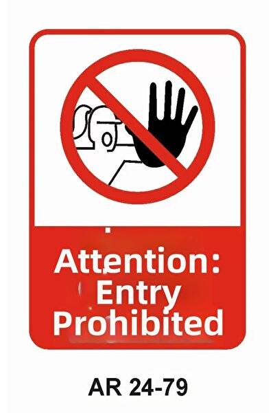 Outdoor One Attention Is Prohibited Women Figure Work Safety Warning Sign 1 P...