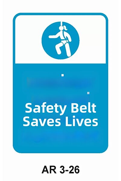 Outdoor One Safety Belt Saves Lives Women Figure Work Safety Warning Sign 1 P...